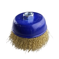 Щетка чашечная для УШМ 100 мм (4), латунированная, волнистая проволока,"MAXIMUM" MX 17733