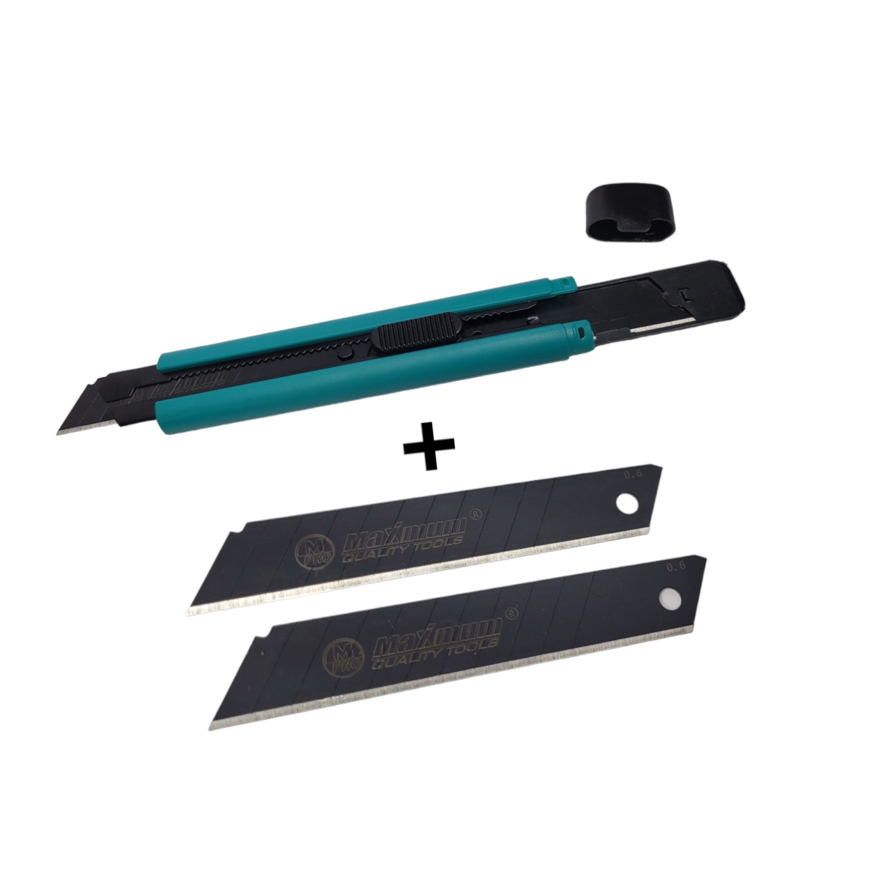 нож канцелярский усиленный 18 мм + 2 лезвия 0.6 мм, с фиксатором , "maximum" mx 13278 оптом