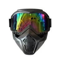 Маска-очки защитная, трансформер, синяя-3